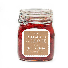 クラフト紙ハート結婚式の引き出物ジャムジャムジャムシール スクエアシール