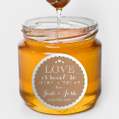 クラフト紙ハート結婚式の引き出物ジャールラウンドステッカー ラウンドシール