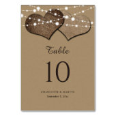 クラフト紙バーラップハート結婚ズ テーブルナンバー (裏面)