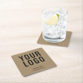 クラフト紙ビジネスロゴプロモーション スクエアペーパーコースター (インサイチュ)