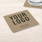 クラフト紙ビジネスロゴプロモーション スクエアペーパーコースター (アングル)