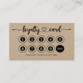 クラフト紙ビジネスロゴ店サロンコーヒーショップ ロイヤリティカード (正面)