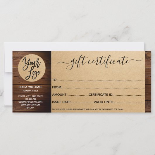 クラフト紙ファーム証明書ギフトカード追加ロゴ (裏面)