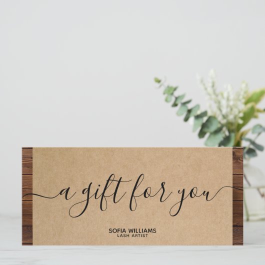 クラフト紙ファーム証明書ギフトカード追加ロゴ (スタンド正面)