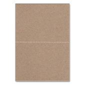 クラフト紙フ結婚リッシュの折り畳まれたエスコートカード テーブルナンバー (裏面)