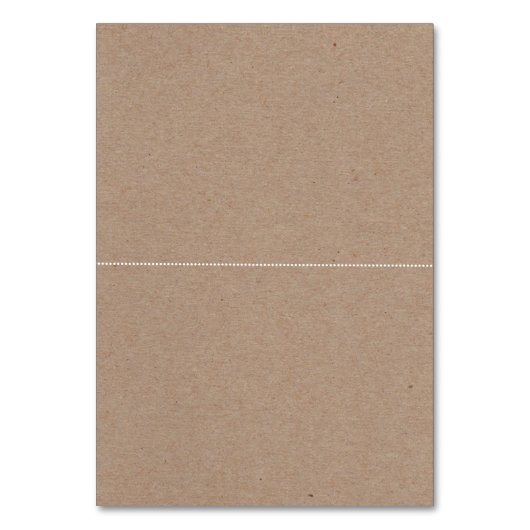 クラフト紙フ結婚リッシュの折り畳まれたエスコートカード テーブルナンバー (裏面)