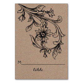 クラフト紙フ結婚リッシュの折り畳まれたエスコートカード テーブルナンバー