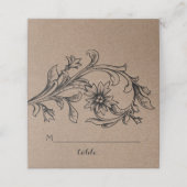 クラフト紙フ結婚リッシュの折り畳まれた護衛 プレイスカード (外部開封)