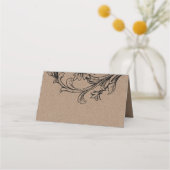 クラフト紙フ結婚リッシュの折り畳まれた護衛 プレイスカード (裏面)