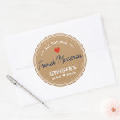 クラフト紙ブラウンjarラベル手書きハート ラウンドシール (封筒)