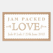 クラフト紙ホワイト結婚式の引き出物ジャムジャムジャムシール 長方形シール (正面)