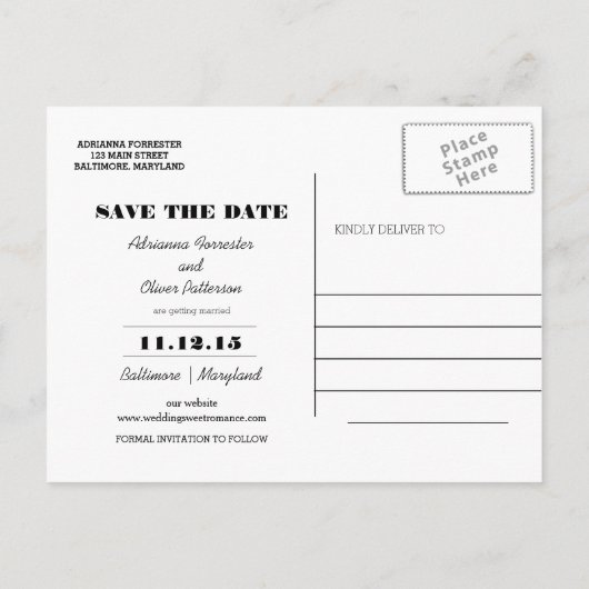 クラフト紙メイスンジャールフラワーズザデイト 案内ポストカード (裏面)