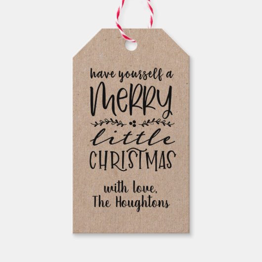 クラフト紙メリークリスマスギフトラベル ギフトタグ (正面)