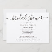 クラフト紙モダンスクリプトブライダルシャワー 招待状 (正面)