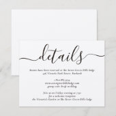 クラフト紙モダンスクリプト結婚式 エンクロージャーカード (正面/裏面)