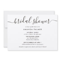 クラフト紙モダンスクリプト ブライダルシャワー