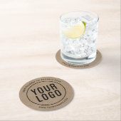 クラフト紙ルックカスタムビジネスロゴプロモーション ラウンドペーパーコースター (インサイチュ)