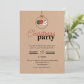 クラフト紙ルッククリスマスパーティの招待状 招待状 (スタンド正面)