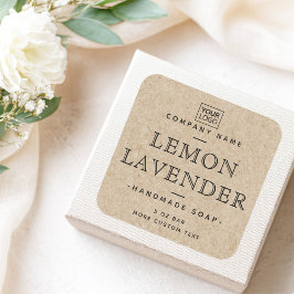 クラフト紙ルックヴィンテージスタイルフォント製品ラベル スクエアシール