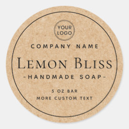 クラフト紙ルック縁どル製品ラベル ラウンドシール