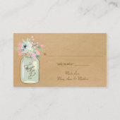 クラフト紙ルッ素朴クメイソンジャーモダンフローラ プレイスカード (裏面)