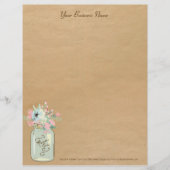 クラフト紙ルッ素朴クメイソンジャーモダンフローラ レターヘッド (正面)