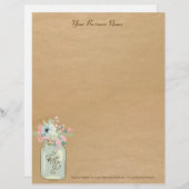 クラフト紙ルッ素朴クメイソンジャーモダンフローラ レターヘッド (正面/裏面)