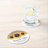 クラフト紙レースストリングライツヒマワリ結婚ーズ ラウンドペーパーコースター (インサイチュ)