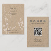 クラフト紙ワイルドフラワージュエリーヘアクリップディスプレイ コーリングカード (正面/裏面)