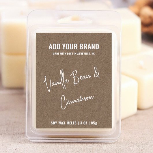 クラフト紙ワックスメルトモダンミニマリスト3x2"ラベル フードラベル