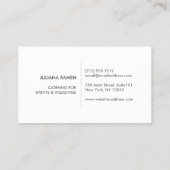 クラフト紙上の刃物柄ケータリングシェフ 名刺 (裏面)