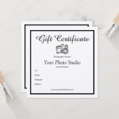 クラフト紙写真ギフト券テンプレート カード (正面/裏面インサイチュ)