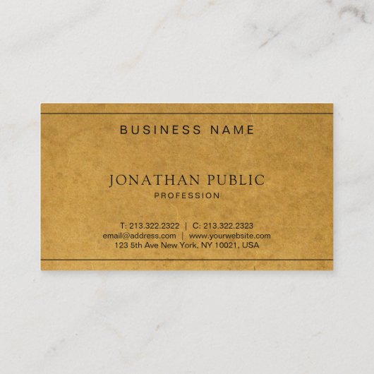 クラフト紙効果クリエイティブモダン会社プレーン 名刺 (裏面)