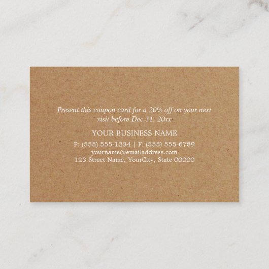 クラフト紙効果 – 割引伝票 割引カード (裏面)