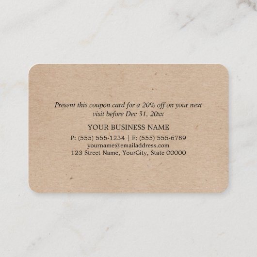 クラフト紙効果 – 割引伝票 割引カード (裏面)