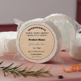 クラフト紙原料手作り石鹸ラベル ラウンドシール