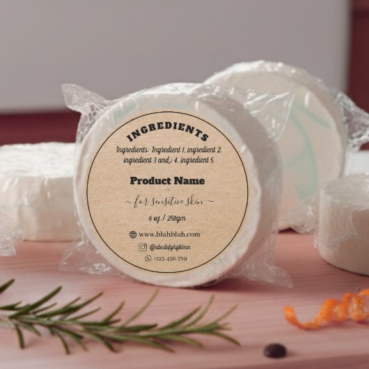 クラフト紙原料手作り石鹸ラベル ラウンドシール