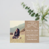 クラフト紙台本科卒業 | 写真の日付を保存 案内ポストカード (スタンド正面)