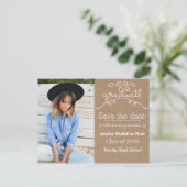 クラフト紙台本科卒業 | 写真の日付を保存 案内ポストカード (スタンド正面)