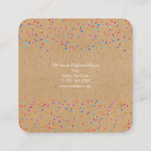クラフト紙吹雪 スクエア名刺 (裏面)