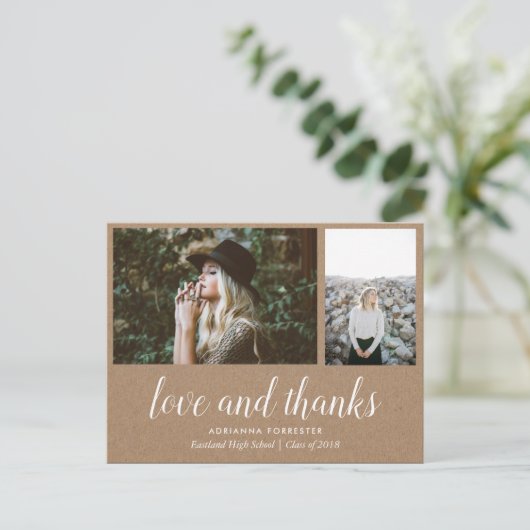 クラフト紙大学院愛と感謝してい | 2枚 案内ポストカード (スタンド正面)