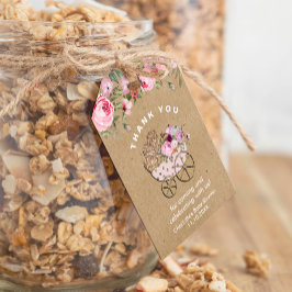 クラフト紙小さなかぼちゃの女の子の赤ちゃんシャワー ギフトタグ