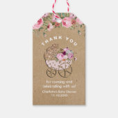 クラフト紙小さなかぼちゃの女の子の赤ちゃんシャワー ギフトタグ (正面)