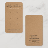 クラフト紙数々のスタッドイヤリングディスプレイカード 名刺 (正面/裏面)