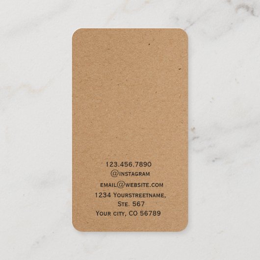 クラフト紙数々のスタッドイヤリングディスプレイカード 名刺 (裏面)