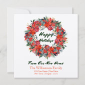 クラフト紙水の色のリースから私たちの新しいホーム カード (正面)