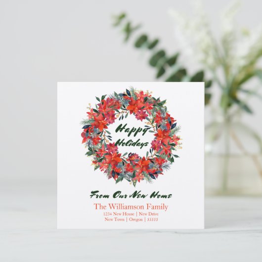 クラフト紙水の色のリースから私たちの新しいホーム カード (スタンド正面)