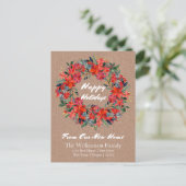 クラフト紙水の色のリースから私たちの新しいホーム ポストカード (スタンド正面)