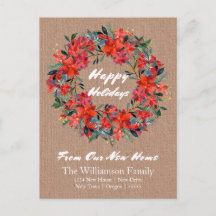 クラフト紙水の色のリースから私たちの新しいホーム