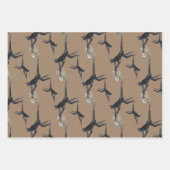 クラフト紙水の色の熱帯猿ジャングル ラッピングペーパーシート (正面3)